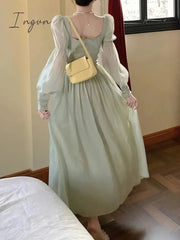 Women Fashion Elegant Casual Midi Party Dress Spring Vintage A-Line Solid Chic Birthday Prom Vestidos Female Clothes New Robe