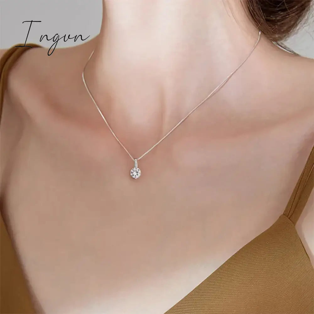 New Trendy Simple Bling Zircon Water Drop Pendant Necklace for Women Niche Design Party Jewelry Girlfriend Gifts