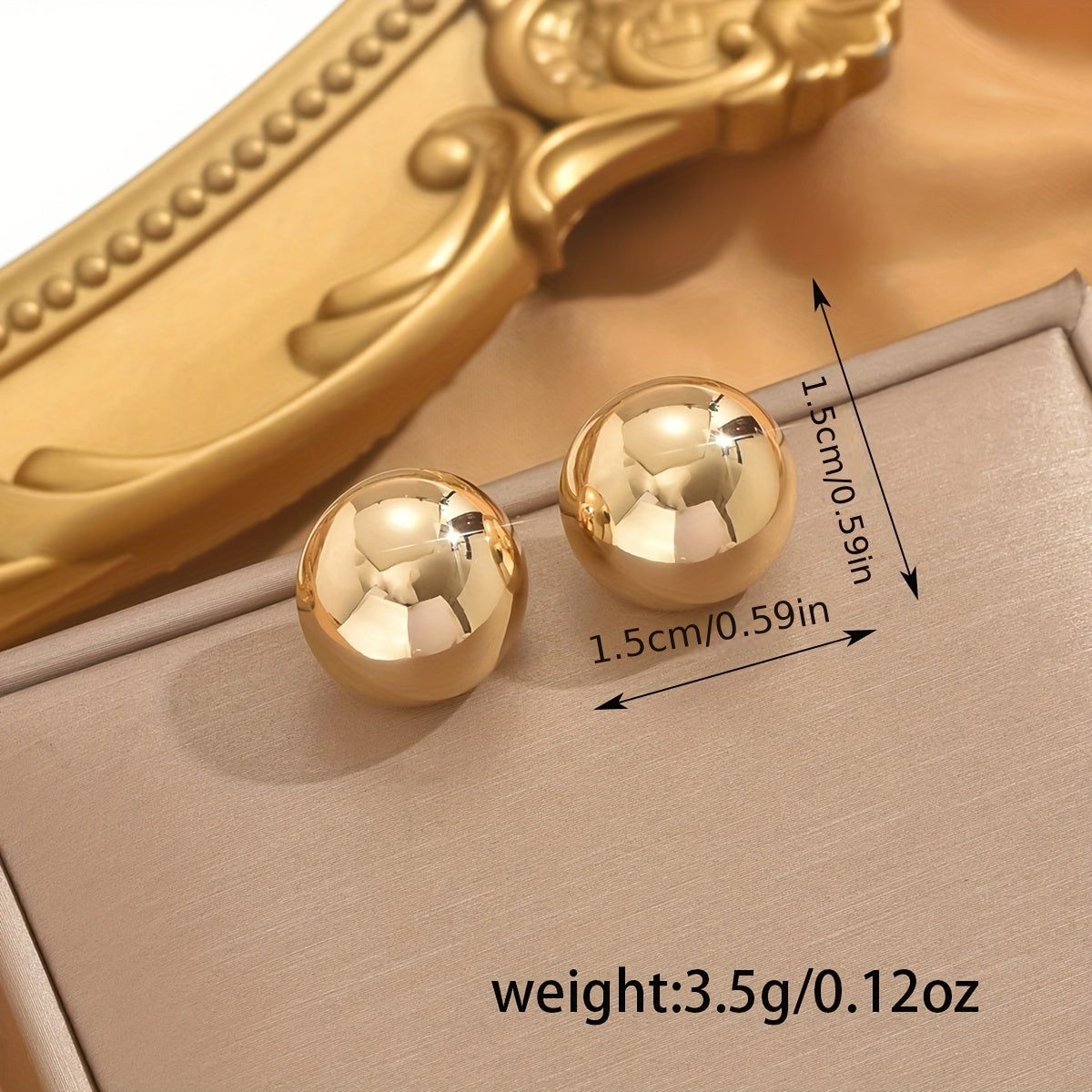 A Pair of Chic Minimalist Round Ball Earrings - Simple, Versatile, and Stylish Jewelry Decoration for Everyday Wear - Hypoallergenic, Nickel-Free, and Easy to Put On