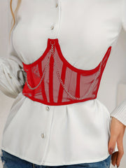 Exquisite Mesh Fishbone Strapless Corset Bustier - Women's Tummy Control Lace Up Slimmer Body Shaper for Hourglass Figure - Adjustable, Breathable, and Comfortable Lingerie & Shapewear for Confident Silhouette