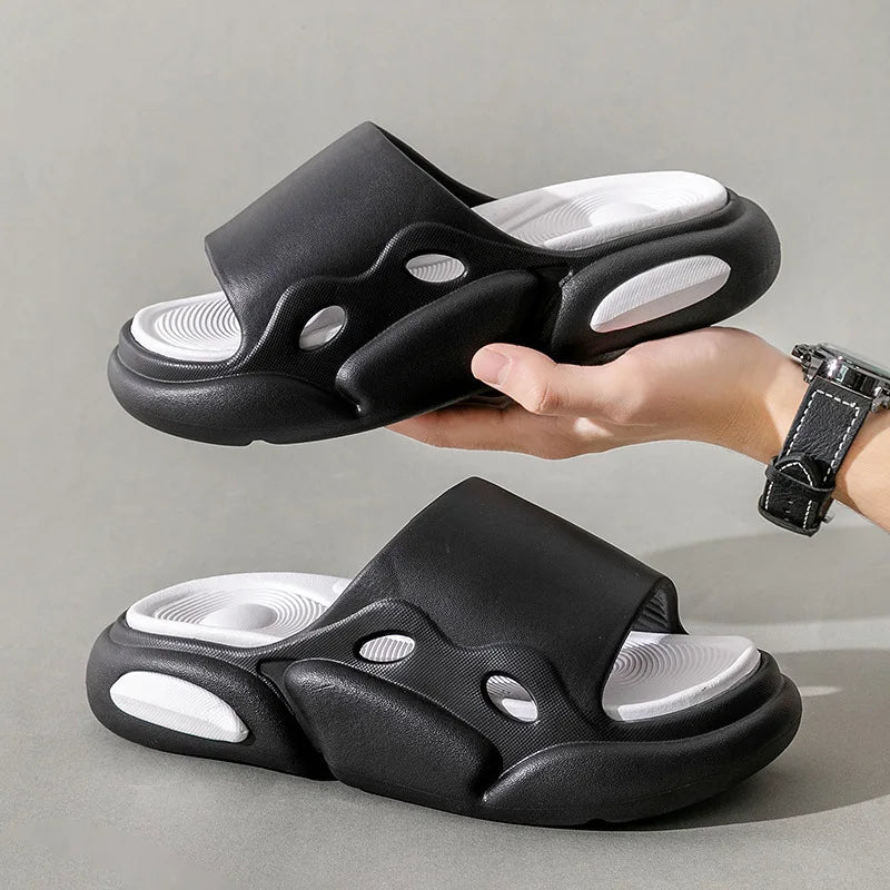 Ingvn  Fashion Mix Color Unisex Outdoor Slippers  Summer Eva Thick Sole Beach Slides Woman Non Slip Flip-Flops Couple Home Shoes
