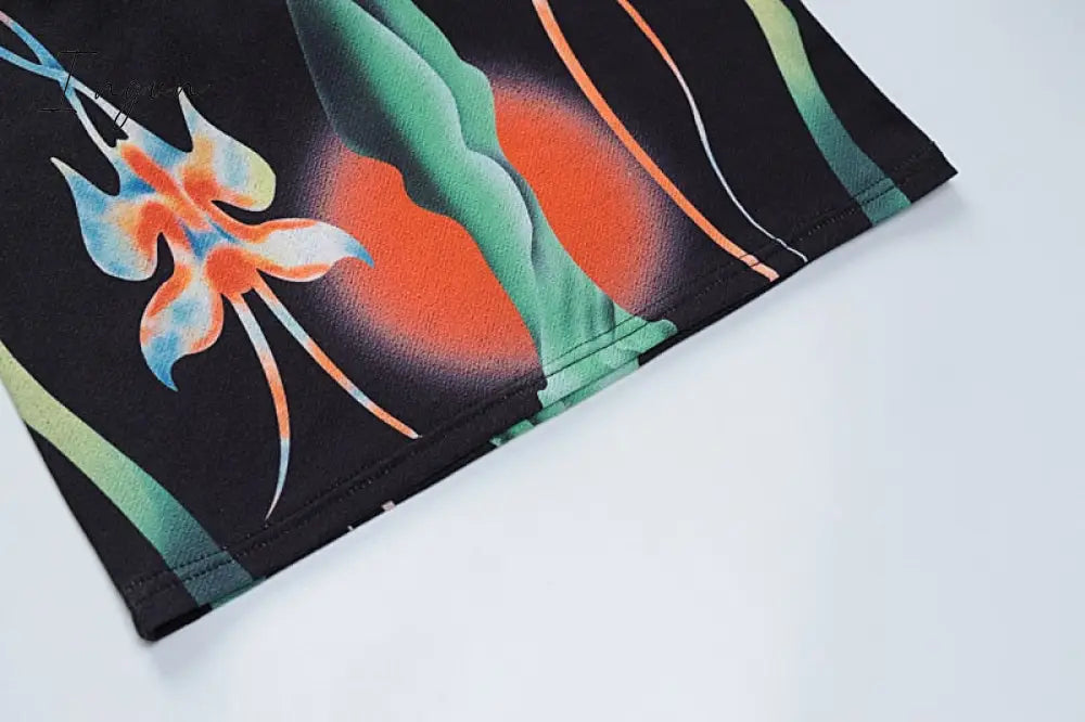 Ingvn - Print Long Sleeves Graphic Patchwork Sexy Slim Maxi Prom Dress Fall Women New Casual Streetwear Party Y2K Clothes