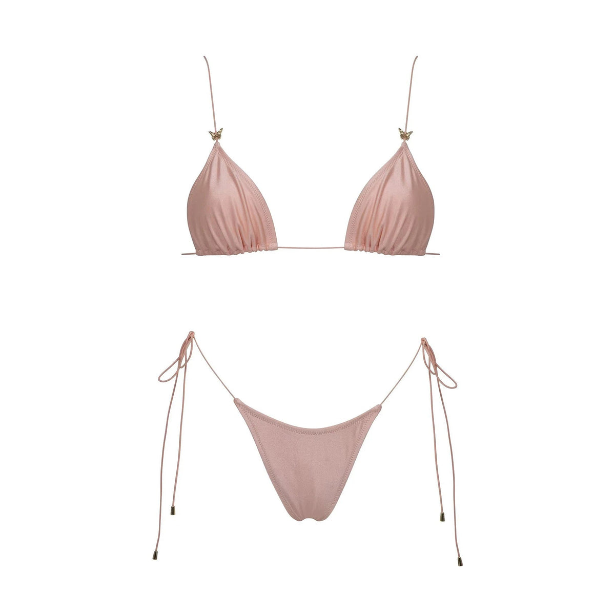 3Pcs Mirco Bikini 2025 Sexy Swimsuit Women Push Up Swimwear Bandeau Biquini Female Pink Bodysuit Bathing Suits Sarong Mini Skirt