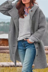 Ingvn - Elegant Solid Pocket Solid Color POLO collar Outerwear(5 Colors)