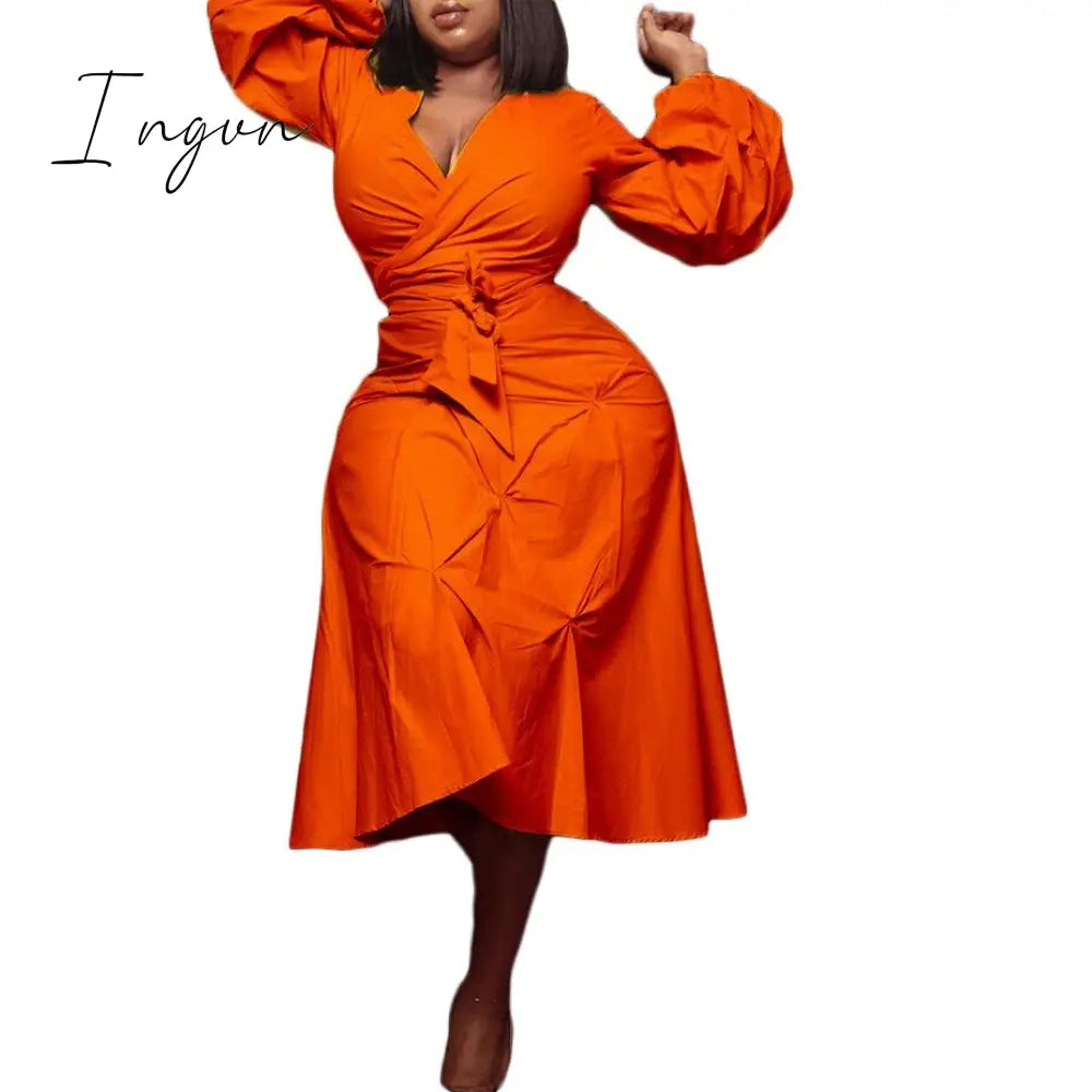 Ingvn - African Dresses For Women Fashion New Africa Summer New Style Puff Sleeve High Waist A line Elegant Night Party Vestidos