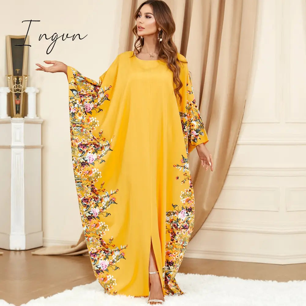 Ingvn - African Printing Dress Summer African Women Long Sleeve O-neck Plus Size Long Dress African Dresses for Women African Robes