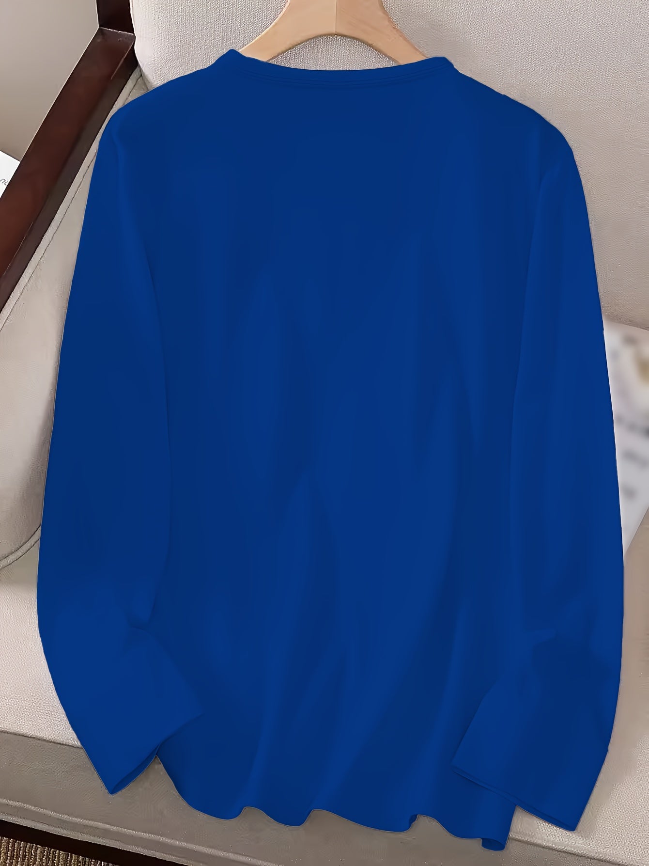 Faithful Favourite Crew Neck T-shirt - Women's Long Sleeve Casual Top for Spring & Fall - Soft, Comfortable, Relaxed Fit, Versatile Wardrobe Essential for Everyday Wear
