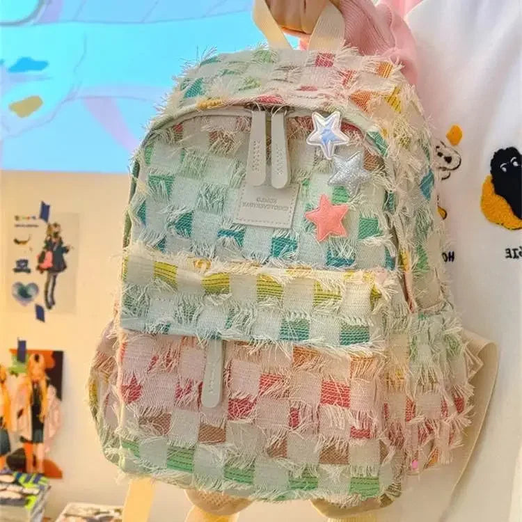 Ingvn  Aesthetic Backpacks Fashion Korean Style Designer Girls Bags College Style Casual Versatile Zip Fastener Backpacks Women