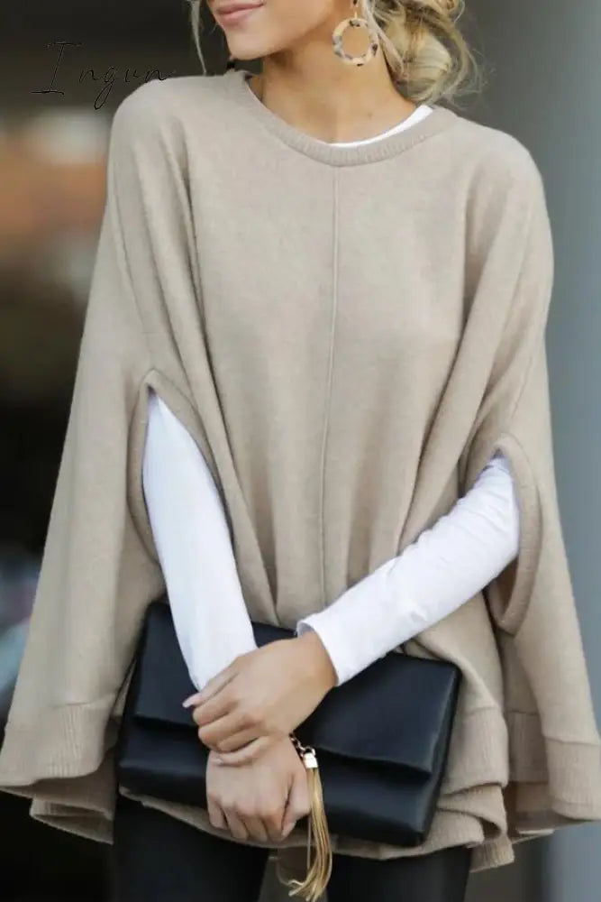 Ingvn - Casual Solid Pullovers O Neck Sweaters(5 Colors)