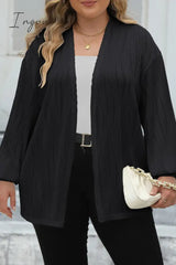 Ingvn - Casual Solid Cardigan Plus Size Overcoat