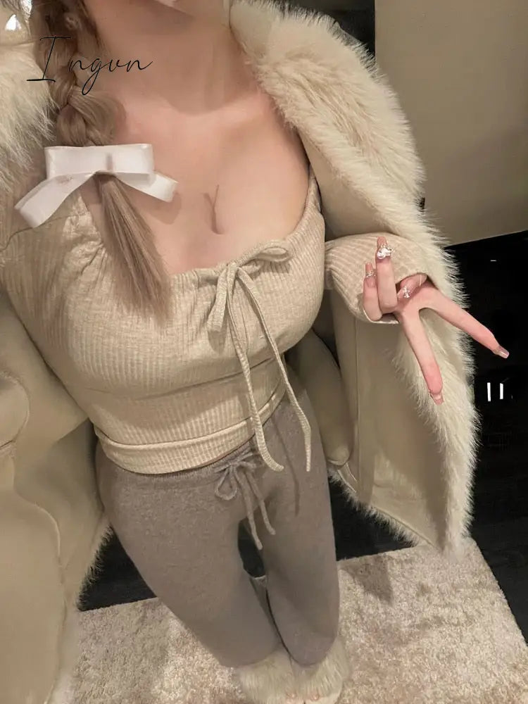 Ingvn - 2023 Spring Bodycon Slim Y2k Crop Tops Casual Basic Korean Fashion Pullover Woman Design Long Sleeve Elegant Clothing Female