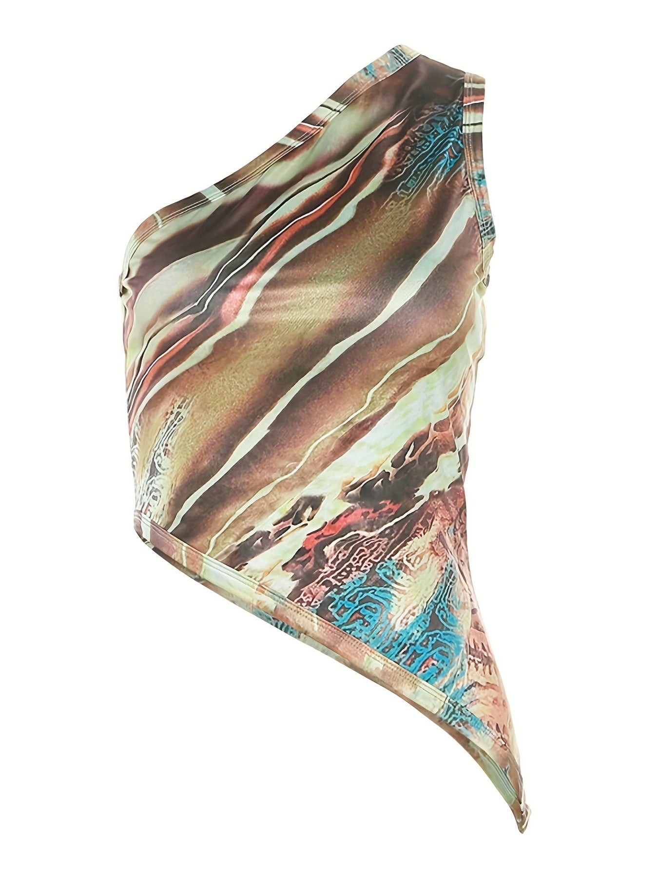 Y2K-Inspired Chic Camo Asymmetrical Top for Women | Sleeveless, Comfort Fit for All Seasons