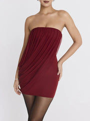 Strapless Off-shoulder Sleeveless Sexy Mesh Slim Mini Dress For Women Patchwork Backless High Waist Club Party Dress