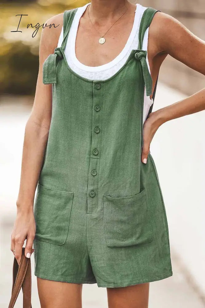 Ingvn - Cotton Pocket Jumpsuit(3 Colors)