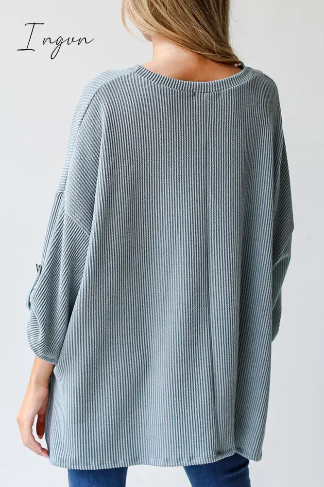 Ingvn - Casual Solid Pocket O Neck Tops