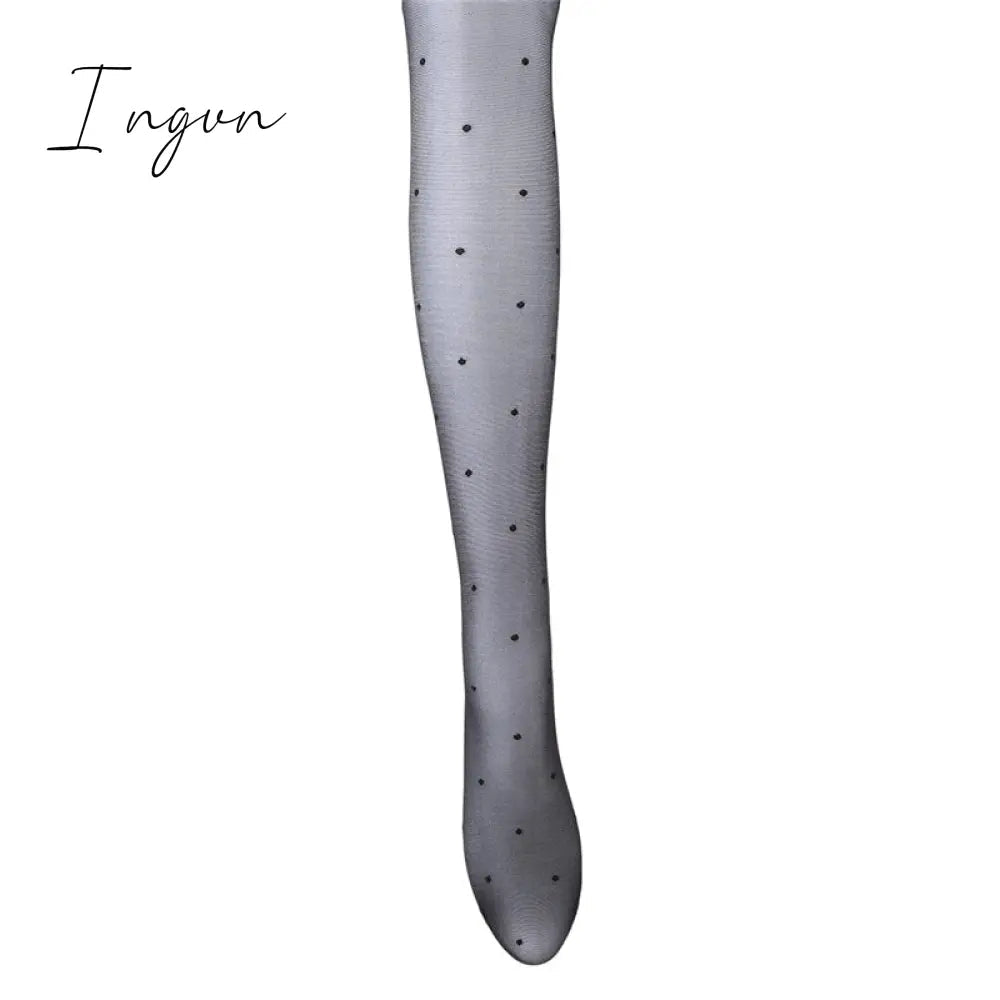 Ingvn - New Women Tights Black Dots Heart Pattern Whole Seamless Sexy Tights Female Ladies Thin Summer Tights Fashion