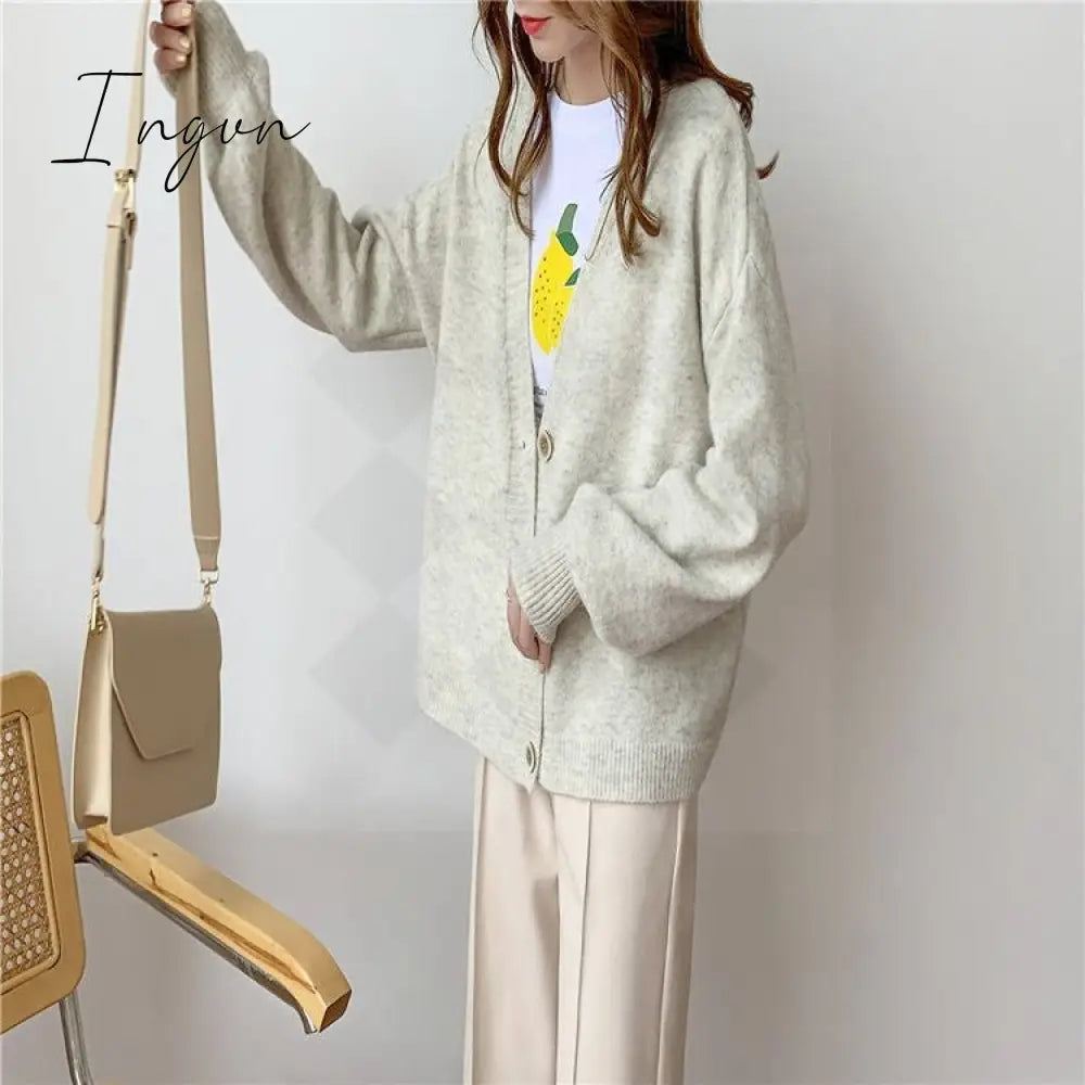 Ingvn - Women Cardigans Sweater Tops Cashmere Casual Sweater Jacket Chic Tops Woman's Sweater Cardigans jersey knit Jumpers