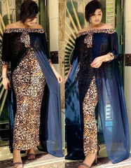 Ingvn - tilapia fashion loose leopard women maxi long split gown leisure outdoor patchwork strapless sexy african dress