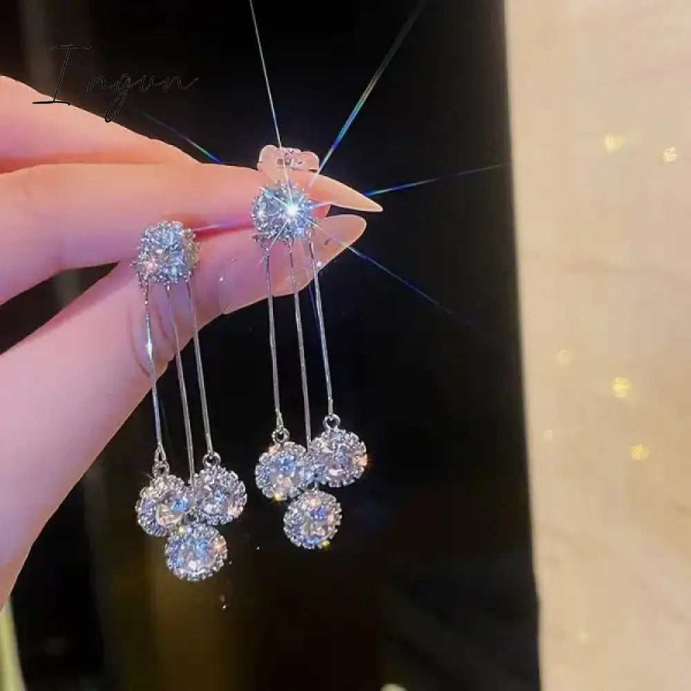 Korean New Light Luxury Zircon Moon Star Asymmetric Stud Earrings For Women Crystal Cloud Pearl Earring Girl Jewelry Gifts