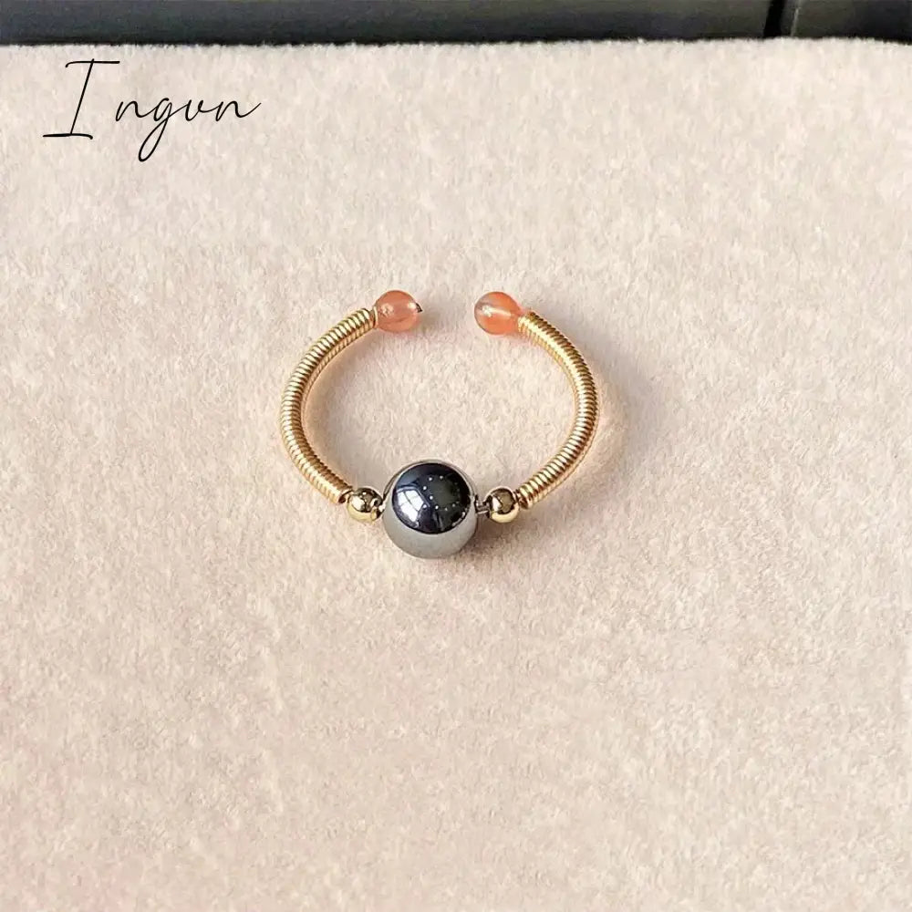 New Fashion Simple Colorful Crystal Natural Stone Opening Ring for Women Exquisite Copper Ring Sweet Elegant Party Jewelry