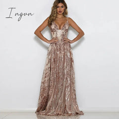 Ingvn - 2023 See Through Mesh Tulle Evening Prom Dress Party Night Backless Floor Length Lace Flower Embroidery Summer Maxi Dress Women