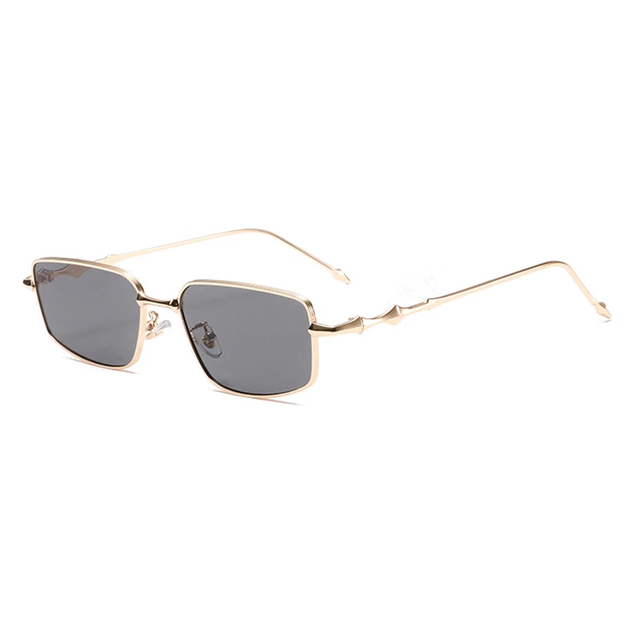 INGVN  Rectangle Sunglasses Women Retro Metal Square Men Glasses Luxury Design Eyewear Frames Gold Silver Dark Shades Travel Sun Glass