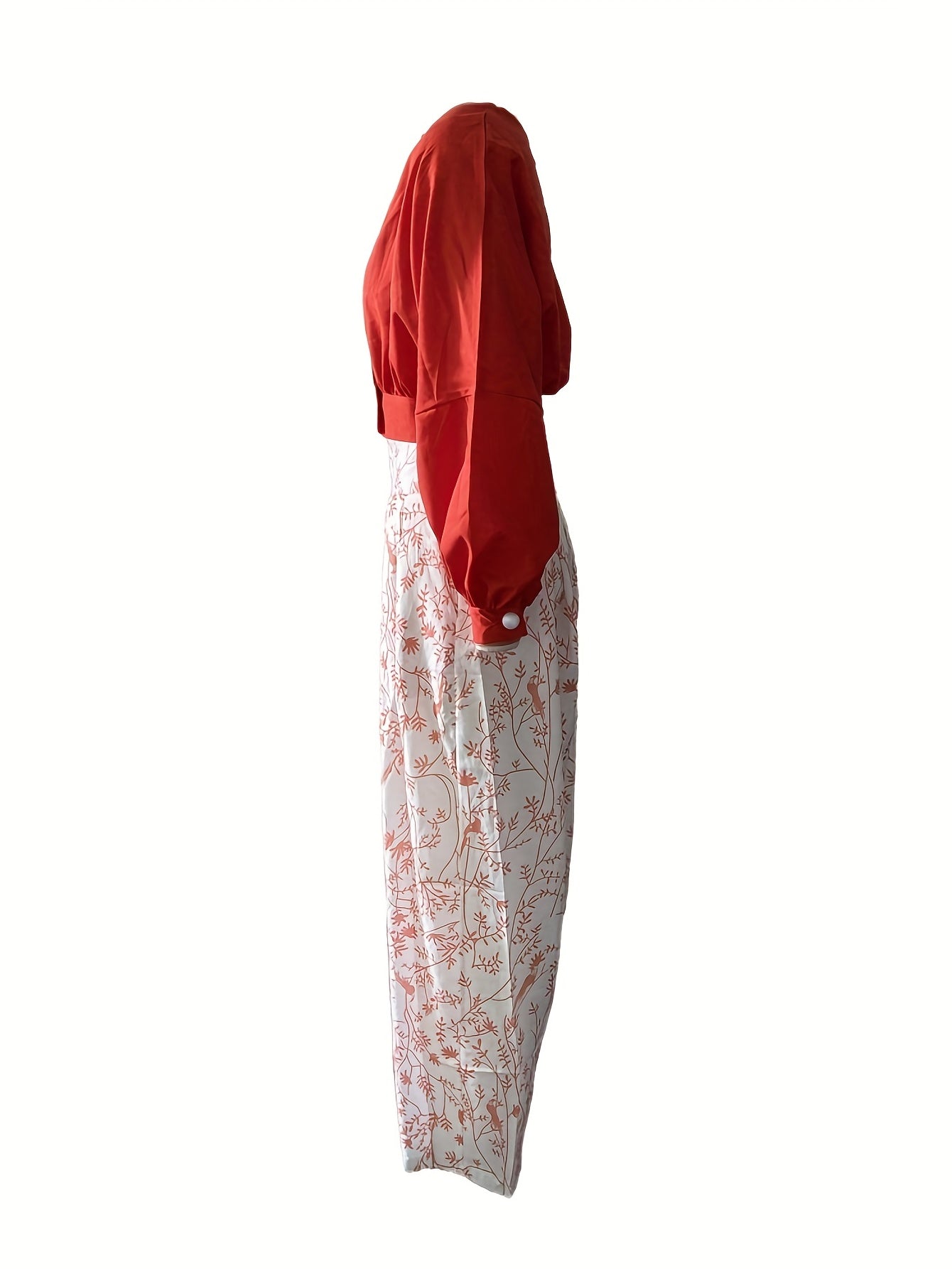 Two-Piece Casual Outfit Set - Surplice Neck Solid Color Top with Adjustable Straps & Wide Leg Floral Print Pants - Comfortable Womens Clothing for Daily Wear