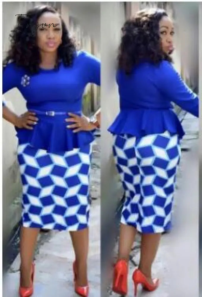 Ingvn - new elegent fashion style summer african women cotton plus size  dress L-5XL
