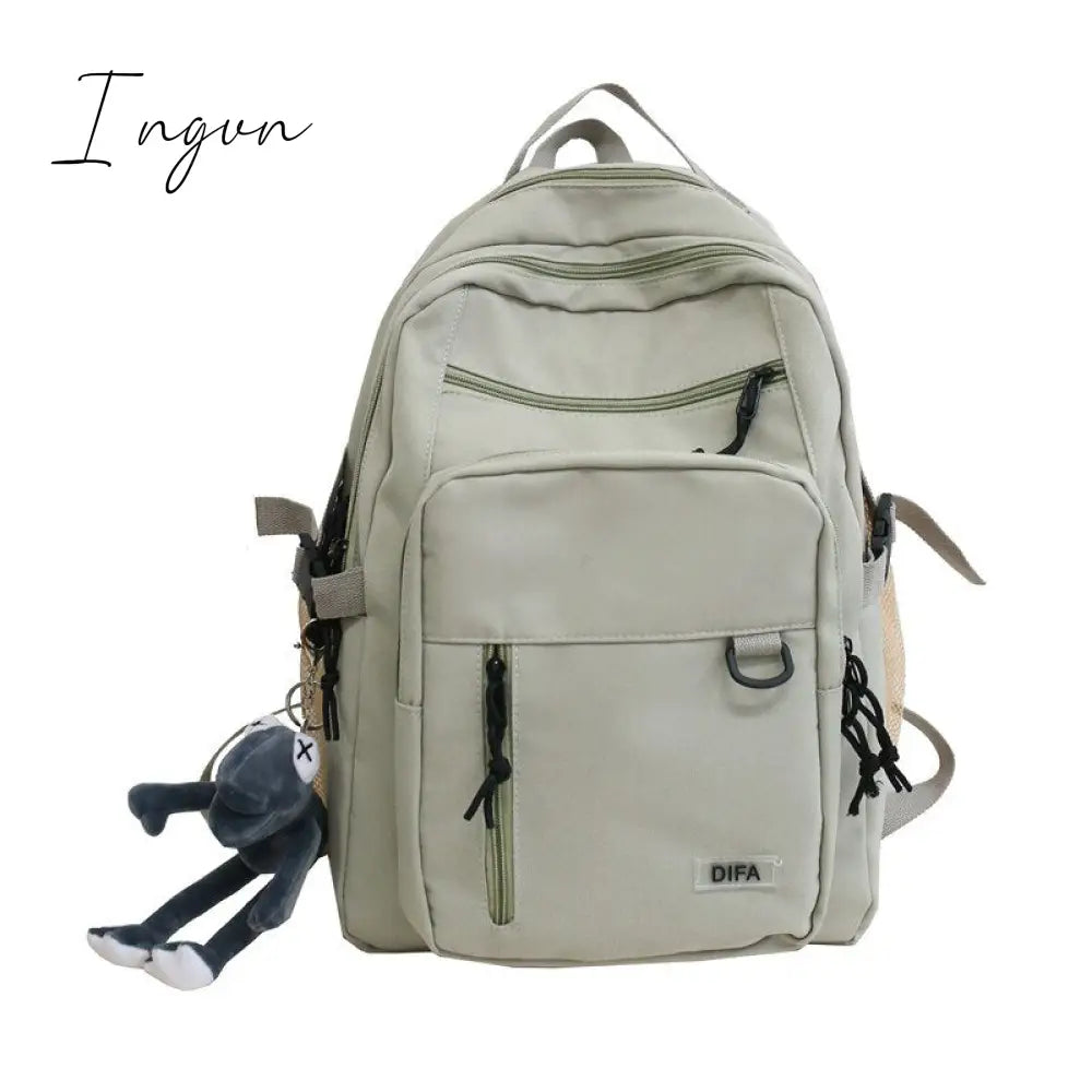 Ingvn - Aesthetic College Multi-Pocket Backpack