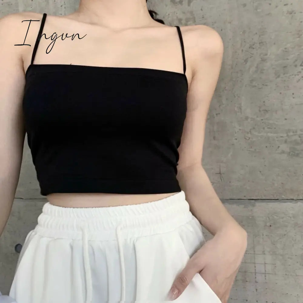 Ingvn - 2023 Summer Women's Camisole Sexy Padded Tank Tops Sleeveless Corset Top Female Lingerie Halter Thin Straps Camis Built-in Bra