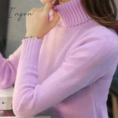 Ingvn - Women's Sweater Turtleneck Trending Sweater New Fashion Top Autumn and Winter Korean Pullover Women's Pullover Knitwear