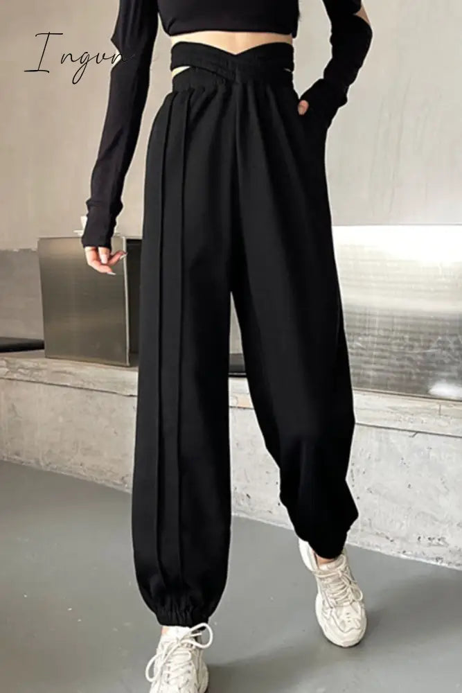 Ingvn - Crisscross Long Sweatpants