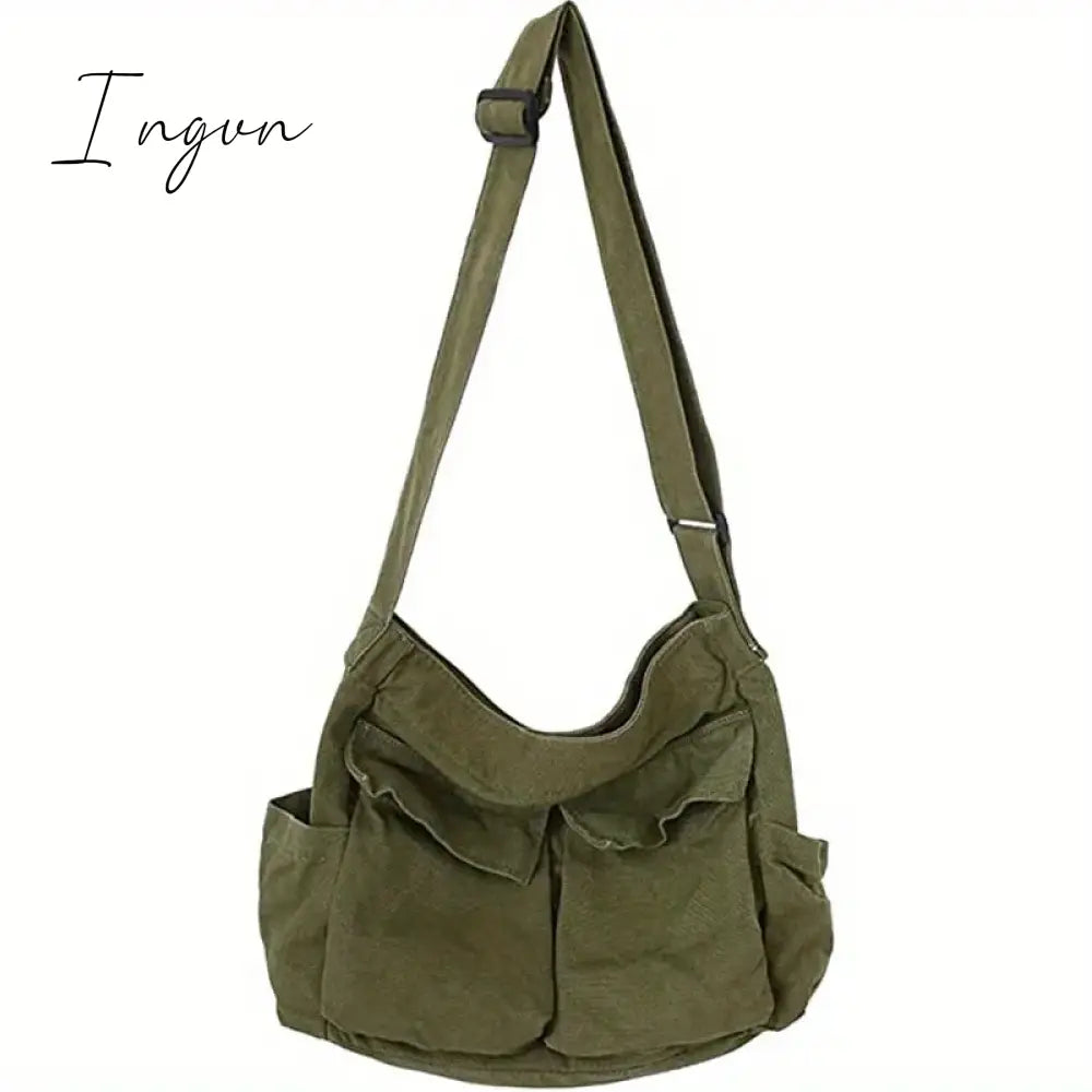 Ingvn - Women Vintage Handbag Canvas Teenager Shoulder Tote Bags Messenger Bags Ladies Casual Handbag Crossbody Purse