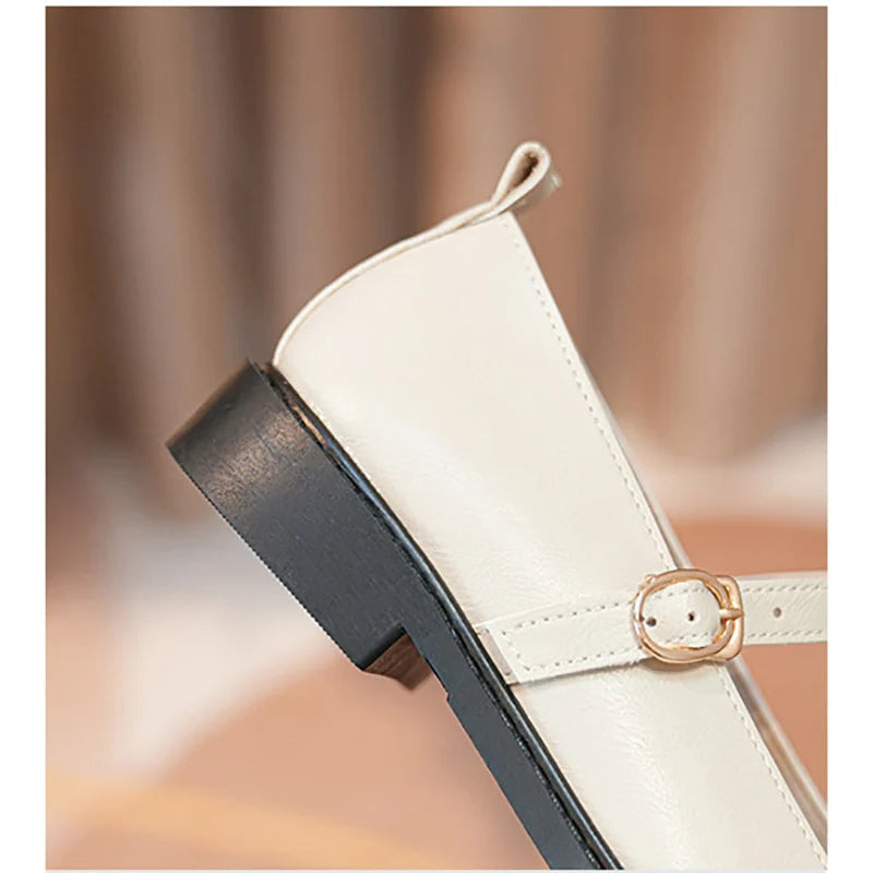Spring and Autumn Women's Pumps Leather Shoes Ladies Casual Shoes Fashion Flat Loafers British Style Office and Banquet Loafers