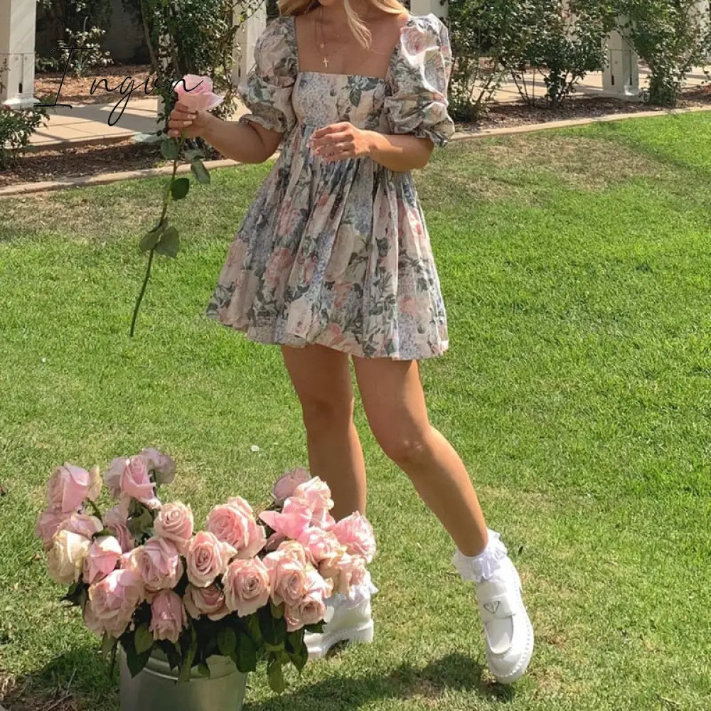Ingvn - Printed digital new French dress
