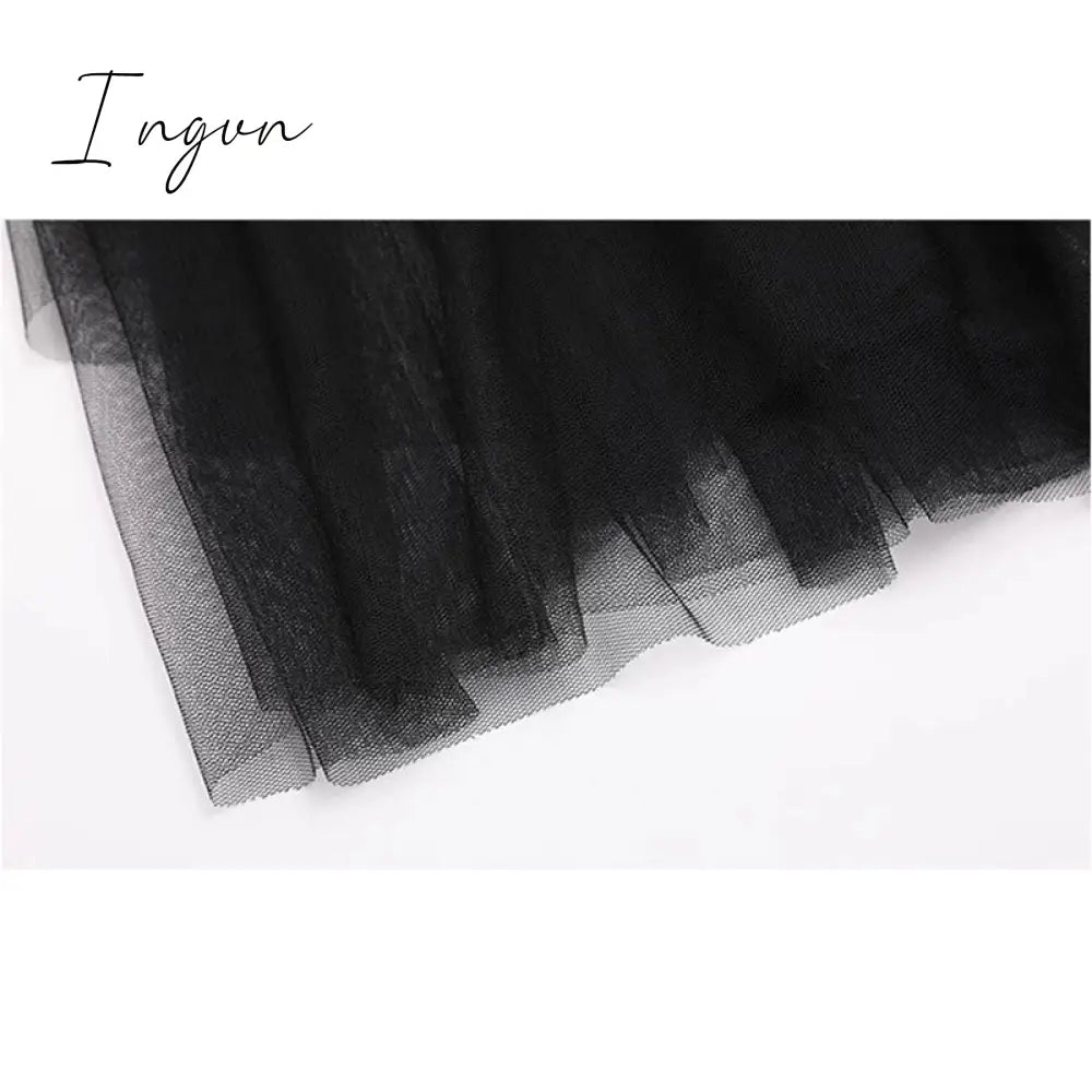 Ingvn - Womens Fashion Summer Sling Long Lace Dress Women Hollow Stitching Sexy Bubble Dress Backless Sleeveless Plus Size White Party Elegant Clothes