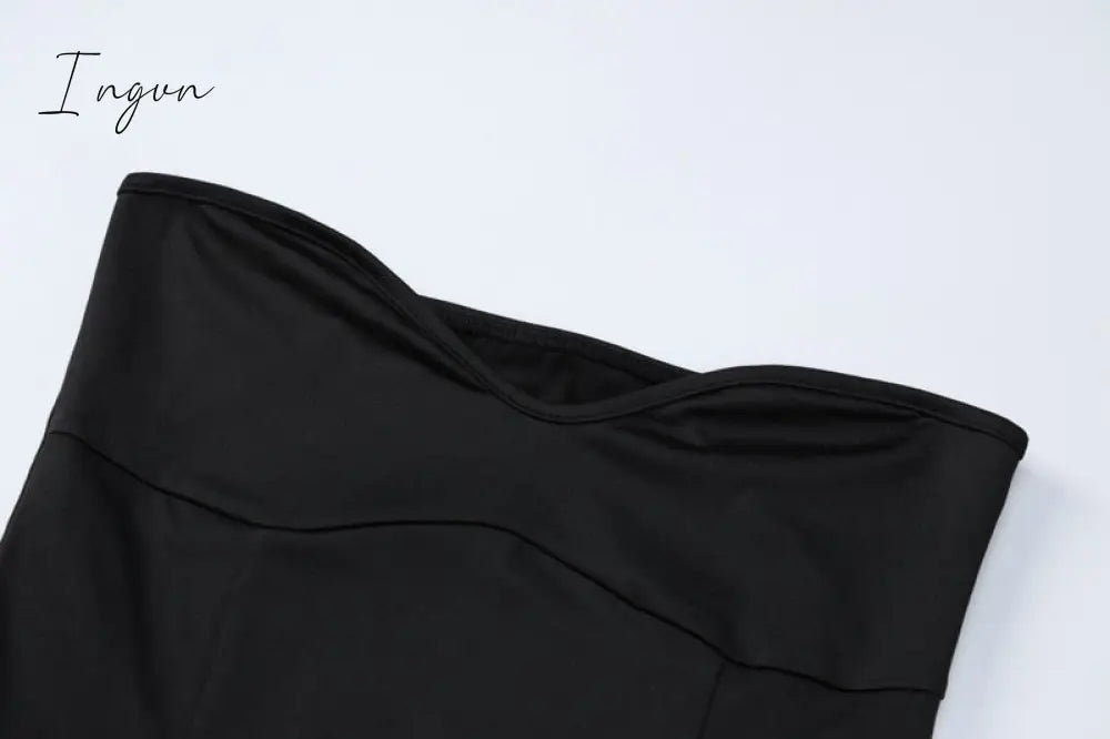Ingvn - Black Villus Sexy Dress Women 2023 New Long Sleeve Bodycon Midi Autumn Winter Dress Elegant Club Party Dresses Vestido