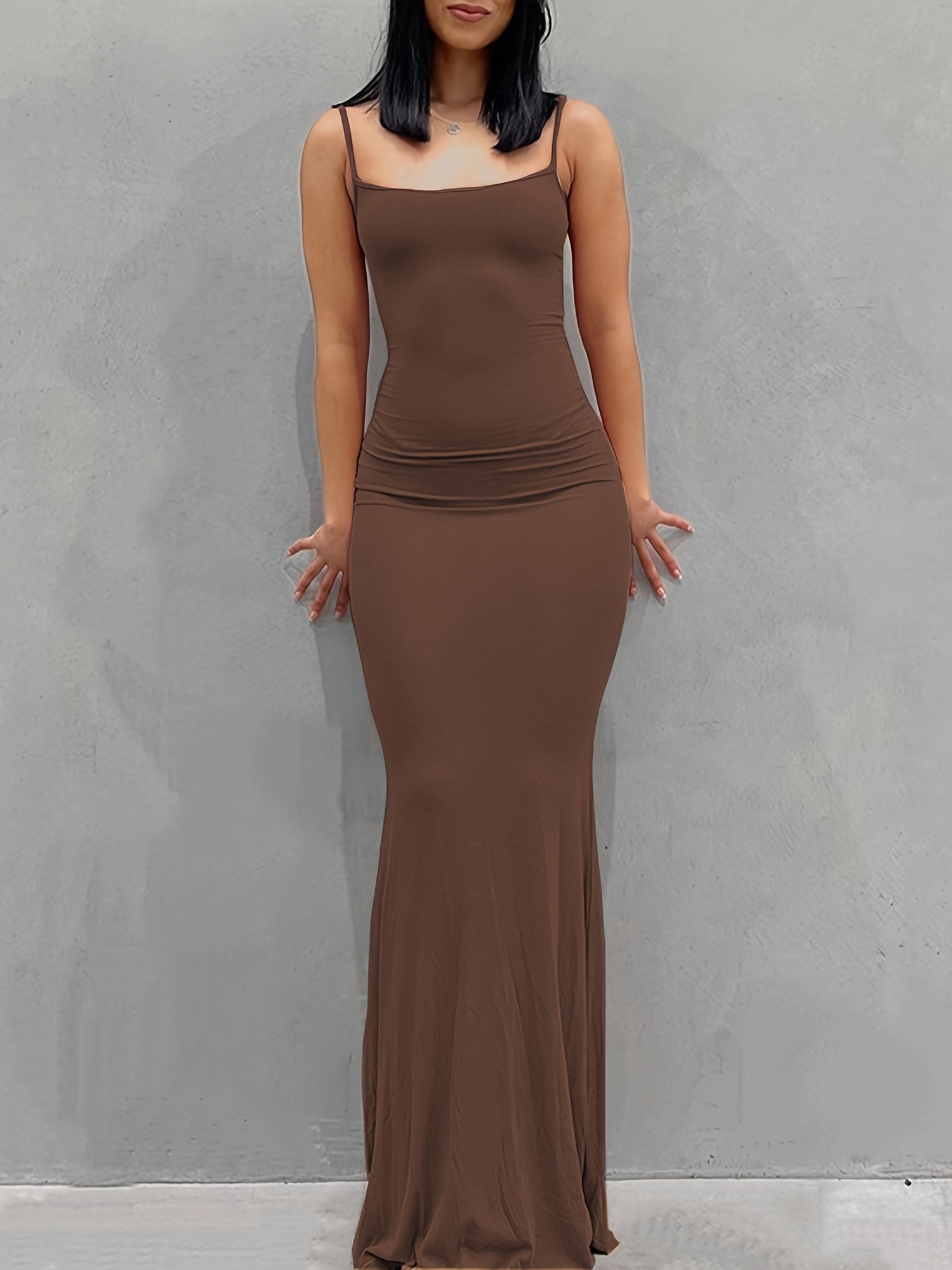 Flattering Sleeveless Backless Maxi Dress - Casual Lounge Comfort with a Sexy Twist - Seamless Bodycon Fit for Everyday Glam - Womens Fashion Must-Have