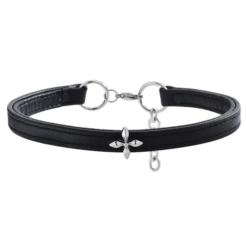 INGVN  New Vintage Gothic Black Necklace for Women Fashion Punk Leather Choker Dark Collar Chain Trendy Jewelry Cool Y2K Accessories