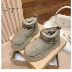 Ingvn - 2023 Sheepskin Wool Comprehensive Anti-skid Snow Boots Women's Mini Short Boots Warm Winter Thickened Women's Shoes Botas Mujer