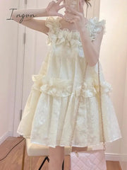 Ingvn - Japanese Lolita Kawaii Mini Dress Women Korea Sweet Suspender Party Mini Dress Female France Elegant Fairy Dress Summer 2023 New