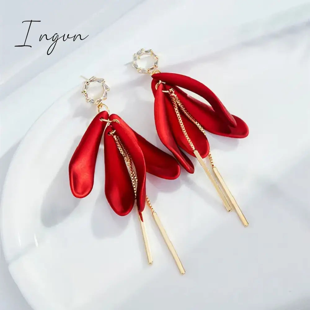 New Korean Flower Asymmetrical Dangle Earrings for Women Long Tassel Butterfly Imitation Pearl Cat Drop Earring Party Jewelry