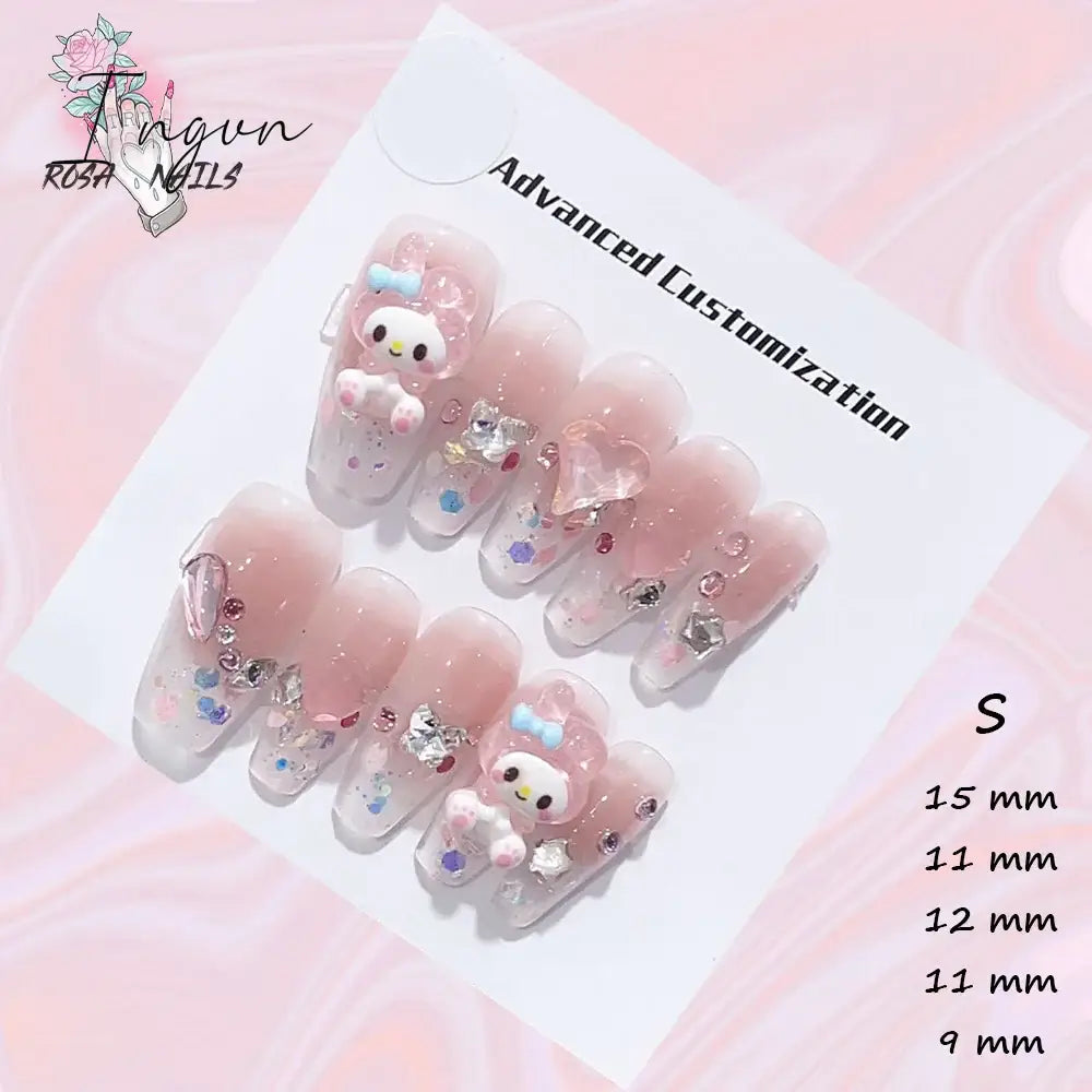 Punk Dragon Charms Press on Nail Artificial Long False Nails XS Black Dragons Goth Presson Tips Butterfly Fake Nail y2k Pressons