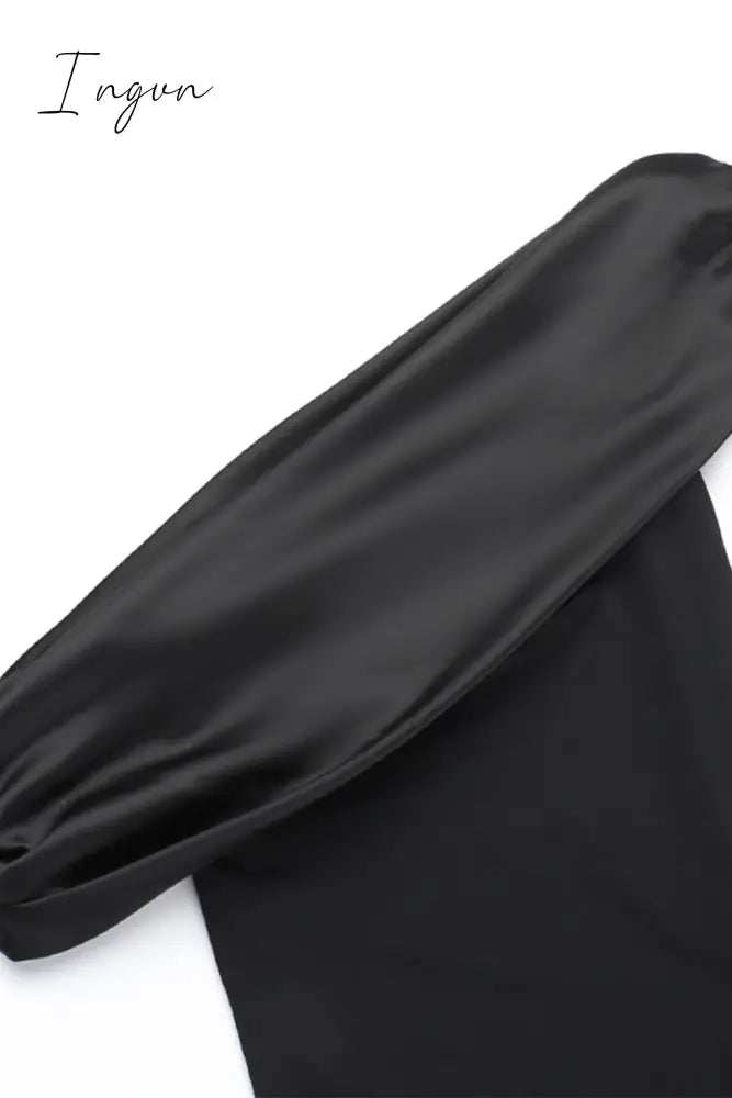 Sexy Formal Solid Mesh Oblique Collar Evening Dresses