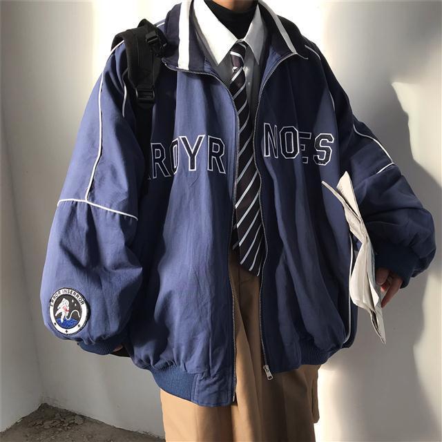 Spring and autumn new street corduroy baseball uniform jacket for men and women oversize coat loose embroidered oversized jacket