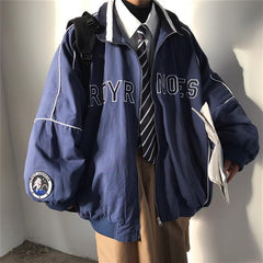 Spring and autumn new street corduroy baseball uniform jacket for men and women oversize coat loose embroidered oversized jacket
