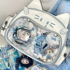 Ingvn  Y2K Korean Harajuku Japan Kawaii Cat Ita White Crossbody Bag Vintage Mini Backpacks Aesthetic Cute Shoulder Crossbody Bags Women