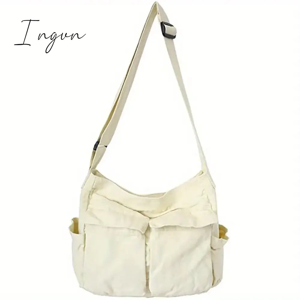 Ingvn - Women Vintage Handbag Canvas Teenager Shoulder Tote Bags Messenger Bags Ladies Casual Handbag Crossbody Purse