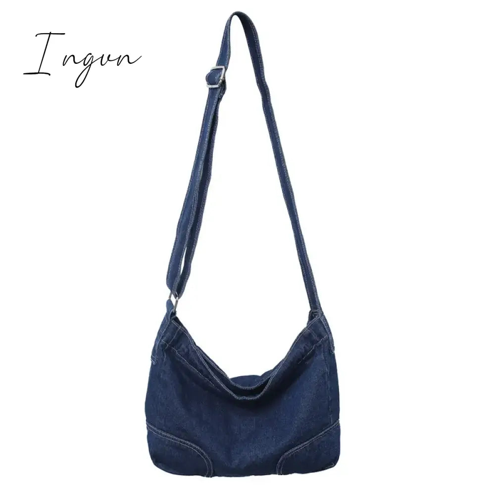 Ingvn - Denim Women's Bag 2024 New Eco Reusable Ladies Handbags Canvas Shopping Travel Shoulder Bags Unisex Jeans Crossbody Bag Shoppers