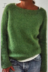 Ingvn - Casual Solid Basic O Neck Tops Sweater